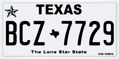 TX license plate BCZ7729