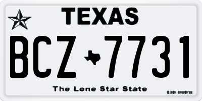 TX license plate BCZ7731