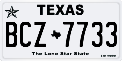 TX license plate BCZ7733