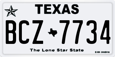 TX license plate BCZ7734