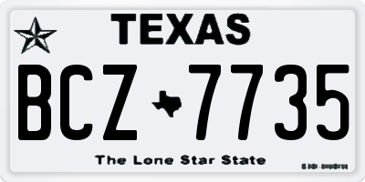TX license plate BCZ7735