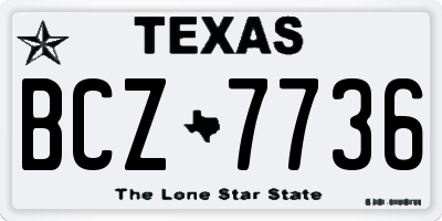 TX license plate BCZ7736