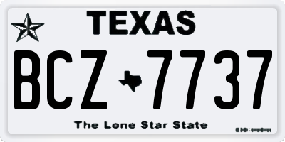 TX license plate BCZ7737