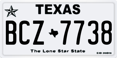 TX license plate BCZ7738