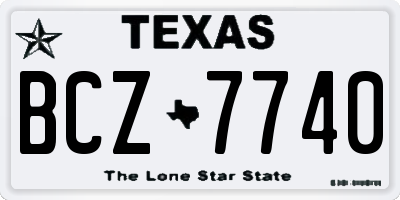 TX license plate BCZ7740