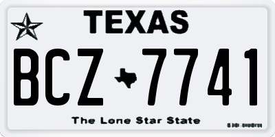 TX license plate BCZ7741