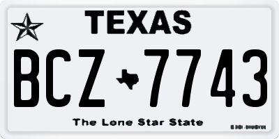 TX license plate BCZ7743