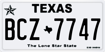TX license plate BCZ7747
