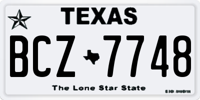 TX license plate BCZ7748