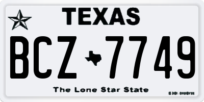 TX license plate BCZ7749