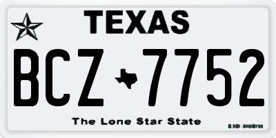 TX license plate BCZ7752