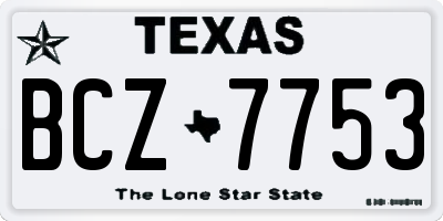 TX license plate BCZ7753
