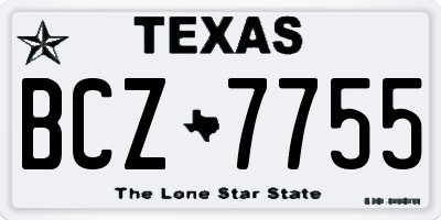 TX license plate BCZ7755