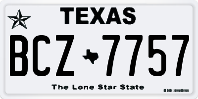 TX license plate BCZ7757