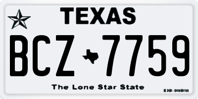 TX license plate BCZ7759