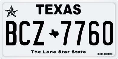 TX license plate BCZ7760