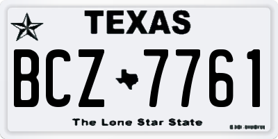TX license plate BCZ7761