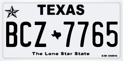 TX license plate BCZ7765