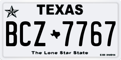 TX license plate BCZ7767