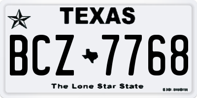 TX license plate BCZ7768