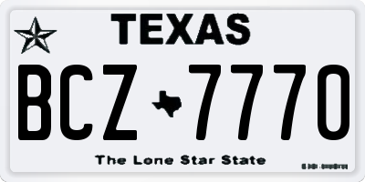 TX license plate BCZ7770