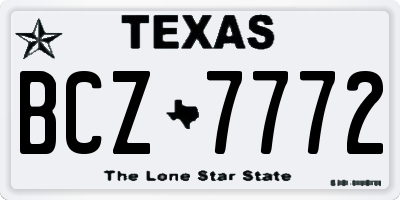 TX license plate BCZ7772