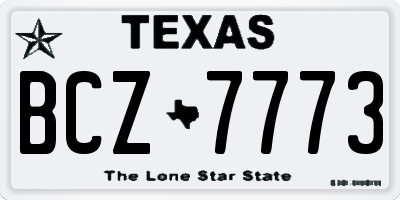TX license plate BCZ7773