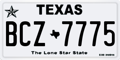 TX license plate BCZ7775