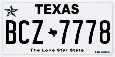 TX license plate BCZ7778