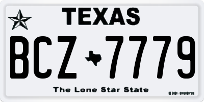 TX license plate BCZ7779