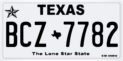 TX license plate BCZ7782