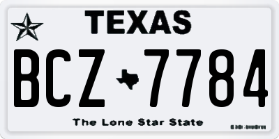 TX license plate BCZ7784
