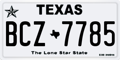 TX license plate BCZ7785