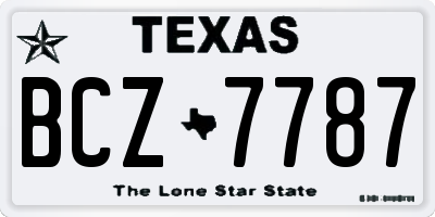 TX license plate BCZ7787