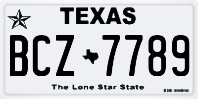 TX license plate BCZ7789