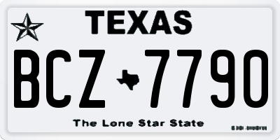 TX license plate BCZ7790
