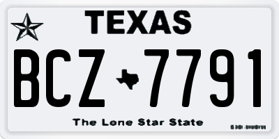 TX license plate BCZ7791