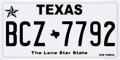 TX license plate BCZ7792