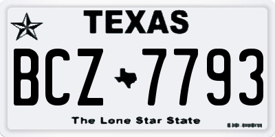 TX license plate BCZ7793
