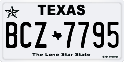 TX license plate BCZ7795