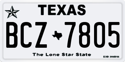 TX license plate BCZ7805