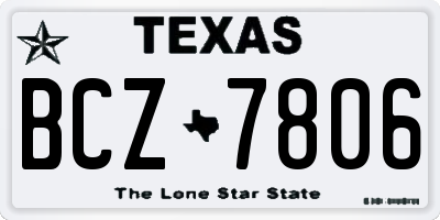TX license plate BCZ7806