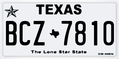 TX license plate BCZ7810