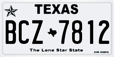 TX license plate BCZ7812