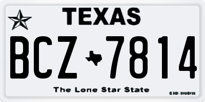TX license plate BCZ7814
