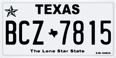 TX license plate BCZ7815