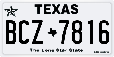 TX license plate BCZ7816