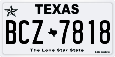 TX license plate BCZ7818