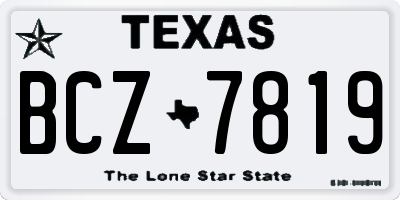 TX license plate BCZ7819