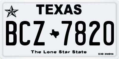 TX license plate BCZ7820